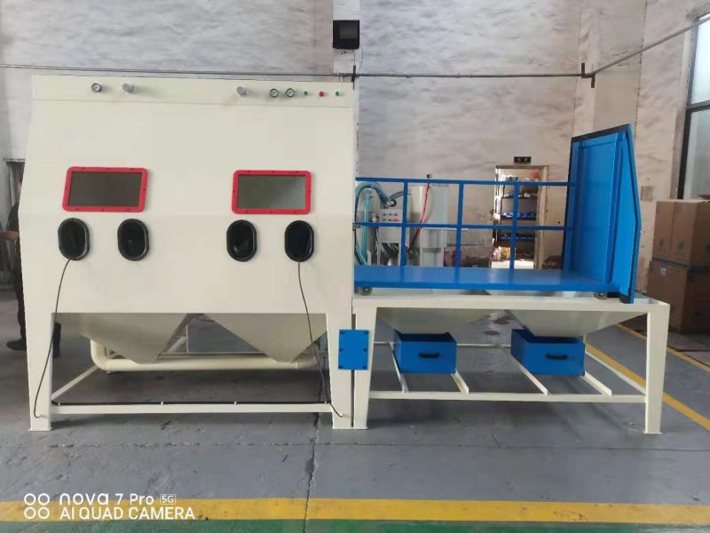 雙工位手動(dòng)臺車噴砂機(jī)